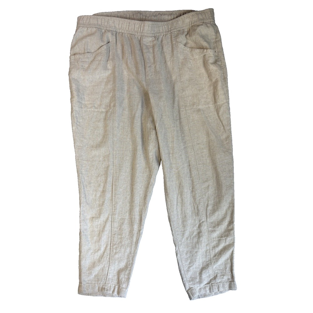 Old Navy Women's XL High Rise Straight‎ Taper Linen Pants Resort Beach Vacation